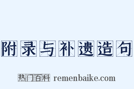 附录与补遗造句是什么意思的图片